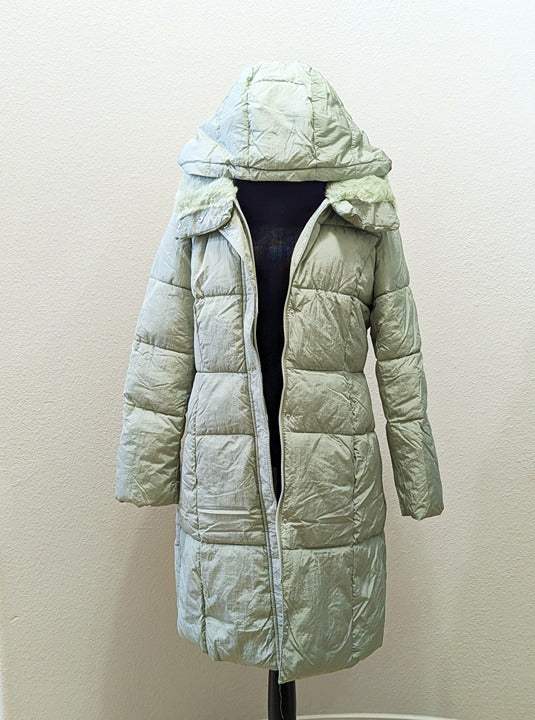 Cole Haan Women's Shine Faux-Fur-Collar Hooded Puffer Coat Size M (MSRP $280)