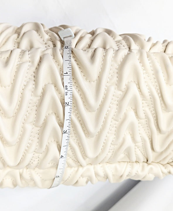 Sam Edelman Ari Women's Quilted Large Tote in Ivory Leather (MSRP $295)