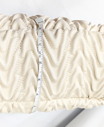 Sam Edelman Ari Women's Quilted Large Tote in Ivory Leather (MSRP $295)