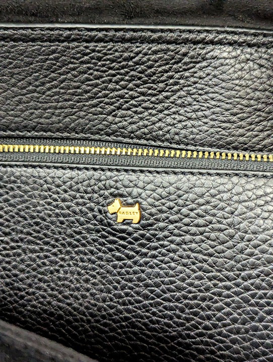 Radley London Chancery Large Black Leather Flapover Shoulder Bag (MSRP $348)