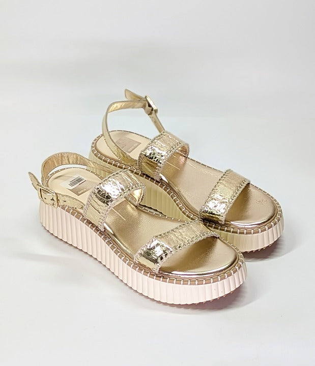 Dolce Vita Daiya Women's Metallic Platinum Platform Sandal Size 9.5 (MSRP $130)