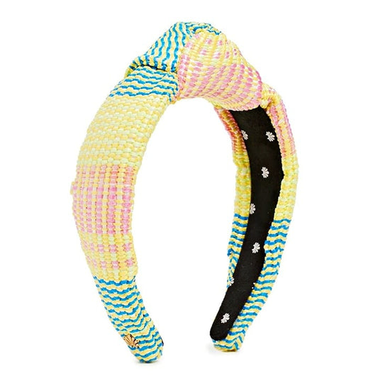 Lele Sadoughi Women's Mixed Raffia Knotted Headband Taffy Rainbow O/S (MSRP $75)