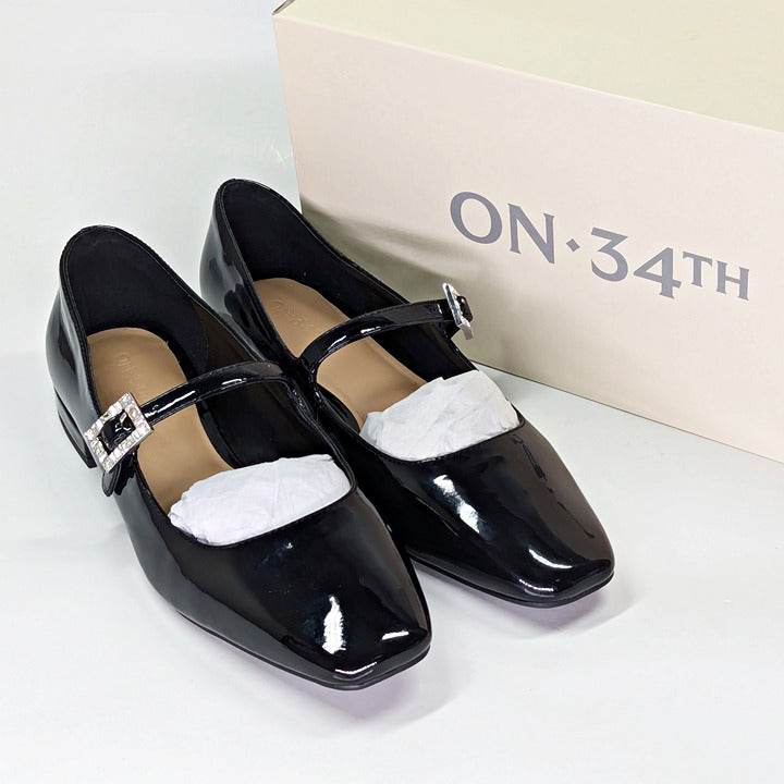 On 34th Women's Saadet Rhinestone-Buckle Mary Jane Flats Size 9.5 (MSRP $80)