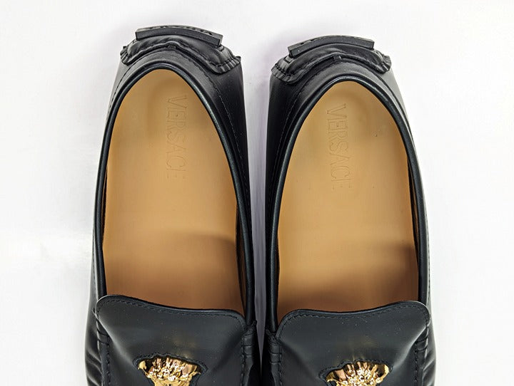 Versace Men's La Medusa Black Calf Leather Loafers Size 43.5 (MSRP $775)