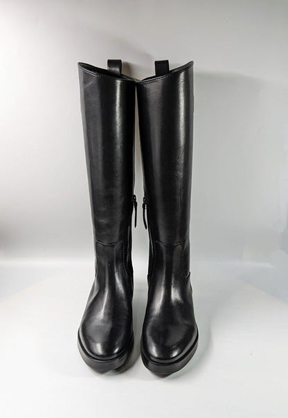 Tory Burch Women's The Riding Boot Milano Mezzo Calf Black Size 6 (MSRP $648)