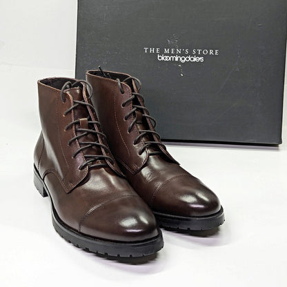 The Men's Store at Bloomingdale's Men's Lace Up Cap Toe Boots Size 10 MSRP $220