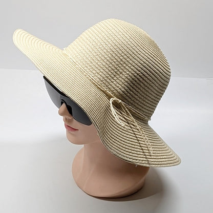 Style & Co Women's Packable Paper Floppy Hat Natural O/S (MSRP $39)