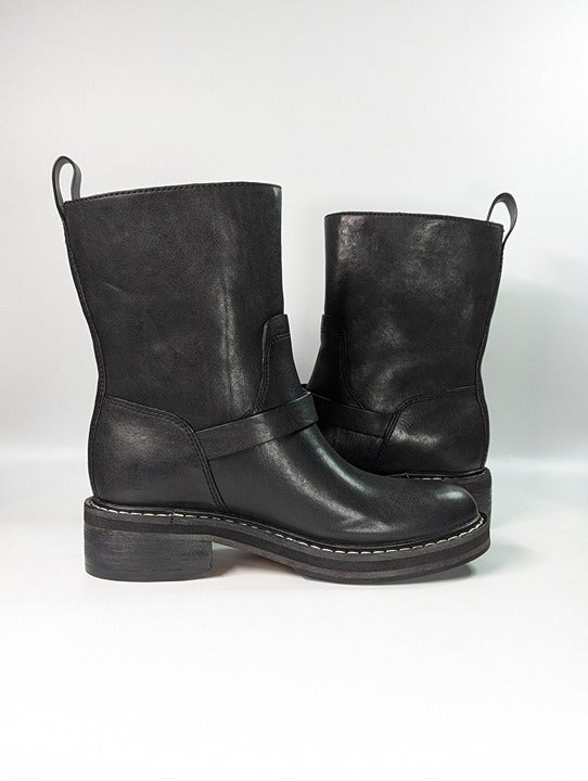 Rag & Bone Women's RB Moto Studded Pull On Boots Black Size 9 (MSRP $595)