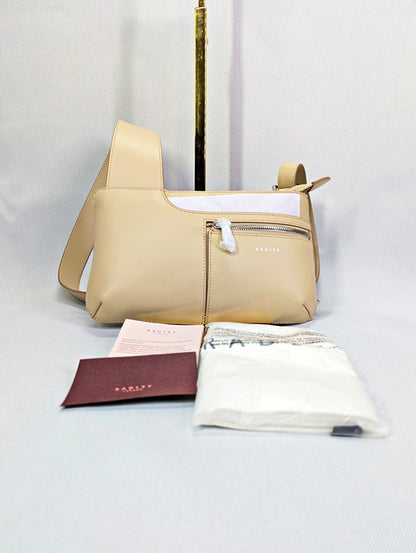 Radley London Pockets Small Leather Crossbody in Light Beige (MSRP $188)