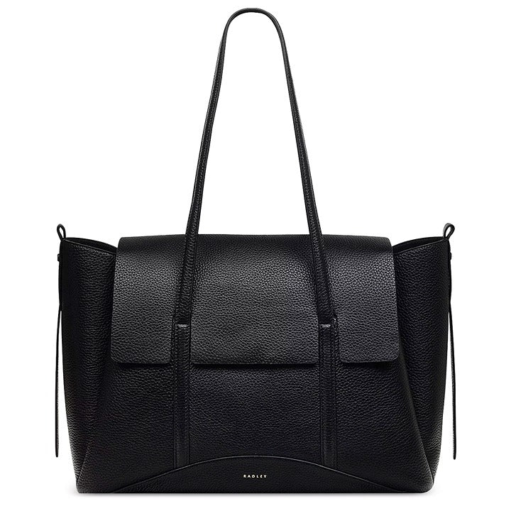 Radley London Chancery Large Black Leather Flapover Shoulder Bag (MSRP $348)