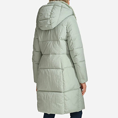 Cole Haan Women's Shine Faux-Fur-Collar Hooded Puffer Coat Size M (MSRP $280)