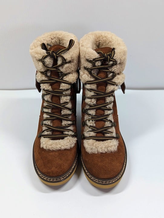 See By Chloé Women's Eileen Suede Shearling Hiking Boot Size 40 EU (MSRP $460)