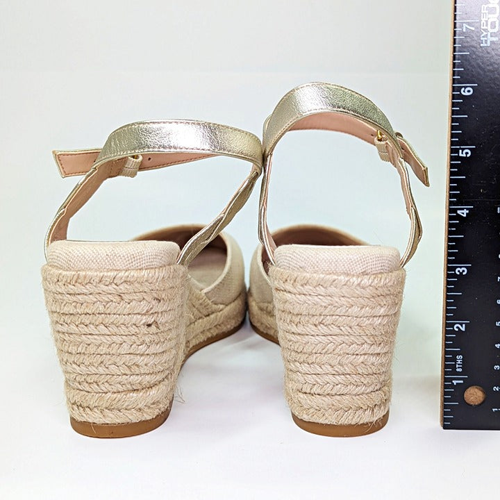 Cole Haan Cloudfeel Women's Espadrille Wedge Heels Linen Size 10 (MSRP $160)