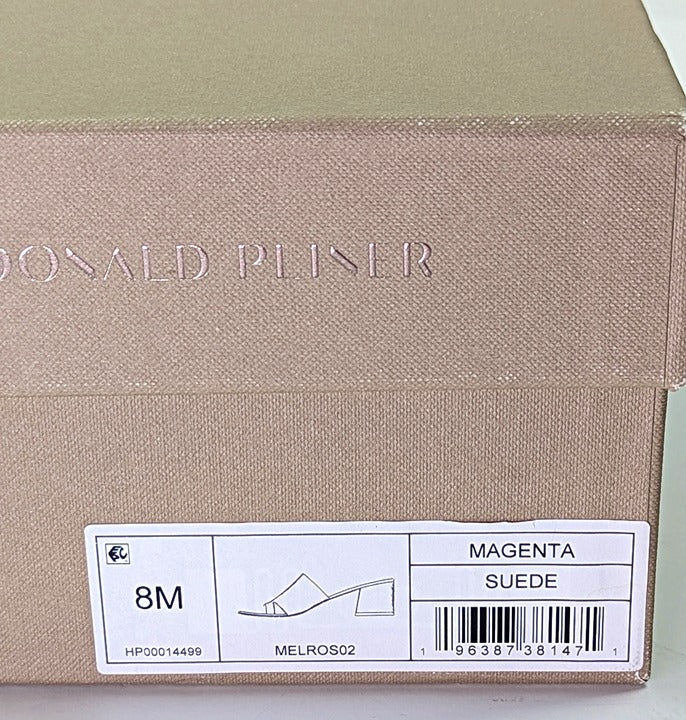Donald Pliner Women's Toe Loop Block Heel Slide Sandals Pink Size 8 (MSRP $198)