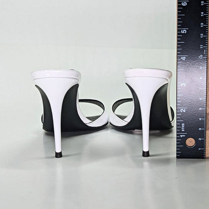 Giuseppe Zanotti Intrigo 90mm White Patent Mule Sandals Size 35 (MSRP $795)