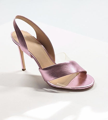 Pour La Victoire Women's Elly Metallic Leather Heel Sandal Size 9.5 M MSRP $245