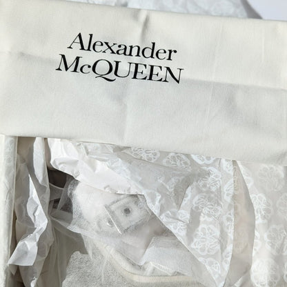 Alexander McQueen Punk Double-Buckle White Leather Sandals Size 39.5 MSRP $1,390