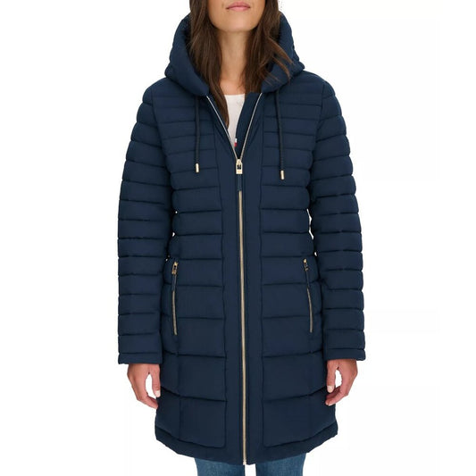 Tommy Hilfiger Women's Hooded Packable Puffer Navy Coat Size XL (MSRP $180)