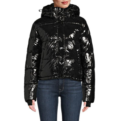 S13 Women's Lexie Black Hooded Water-Resistant Puffer Coat Size S (MSRP $300)