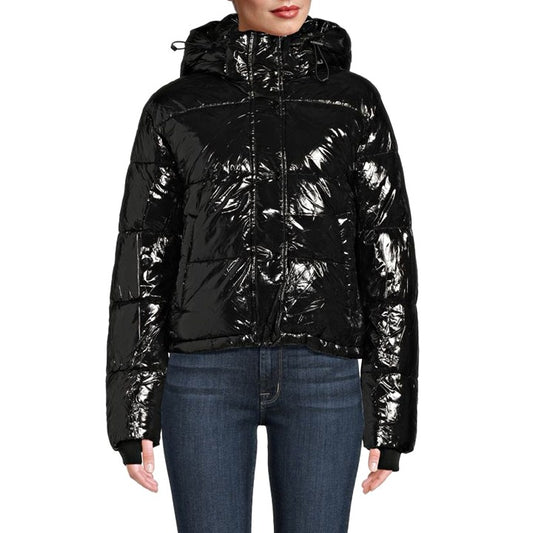 S13 Women's Lexie Black Hooded Water-Resistant Puffer Coat Size S (MSRP $300)