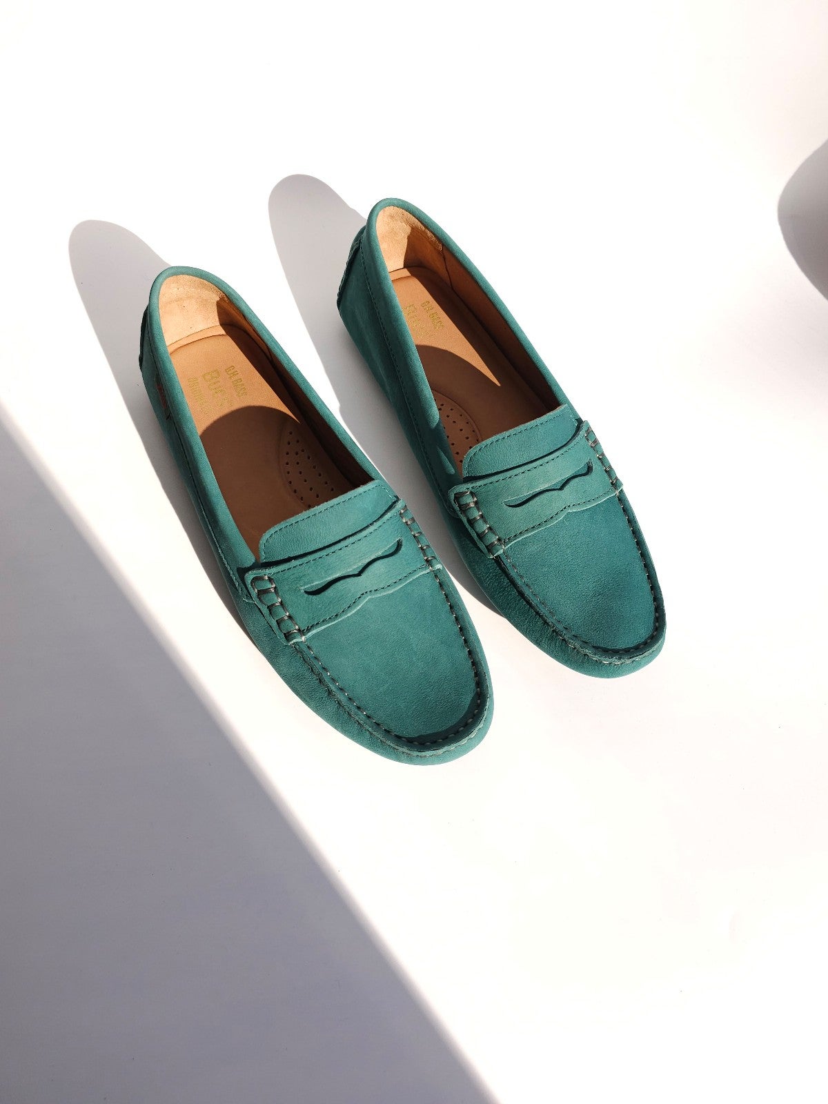 G.H.Bass Women's Dylan Aqua Suede Driver Moc Loafers Size 6 (MSRP $165)