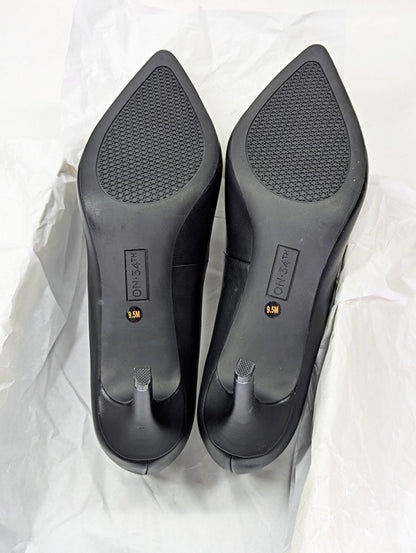 On 34th Women's Jeules Black Leather Pointed-Toe Pumps Size 9.5 (MSRP $80)