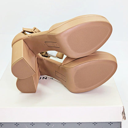 Sun + Stone Women's Birdey Nude Ankle Strap Platform Pumps Size 8 (MSRP $80)