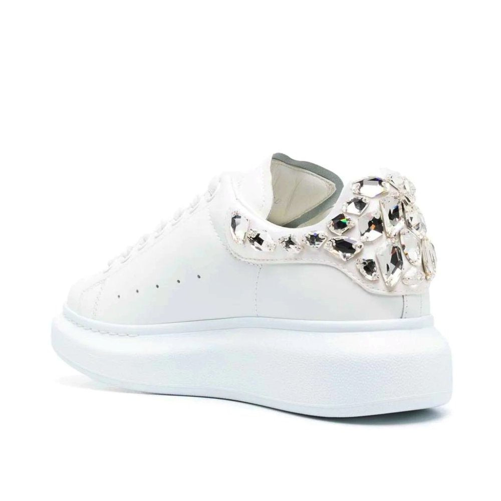 Alexander Mcqueen White Larry Crystal Detail Sneakers Size 40 (MSRP $1,150)