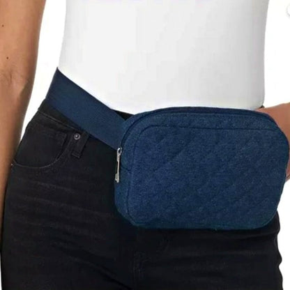 Jenni Women's Quilted Adjustable Fanny Pack Navy Size S/M (MSRP $50)