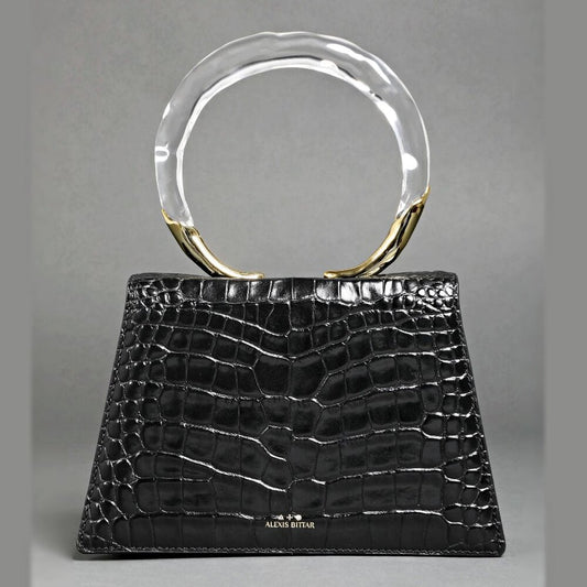 Alexis Bittar Liquid Lucite Quad Top Handle Leather Bag Convertible (MSRP $745)