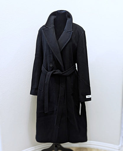 DKNY Petite Notched-Collar Double-Breasted Wrap Coat Size XL 16-18 (MSRP $350)