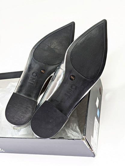 I.N.C. International Concepts Valan Silver Triple Straps Flats Size 9.5 MSRP $80