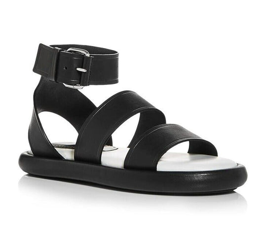 Proenza Schouler Women's Black Leather Caged Sandals Size EU 37 (MSRP $695)