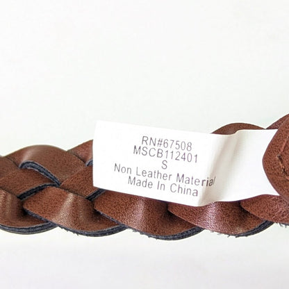 Style & Co Women's Brown Braided Faux-Leather Belt Size S (MSRP $ 33)