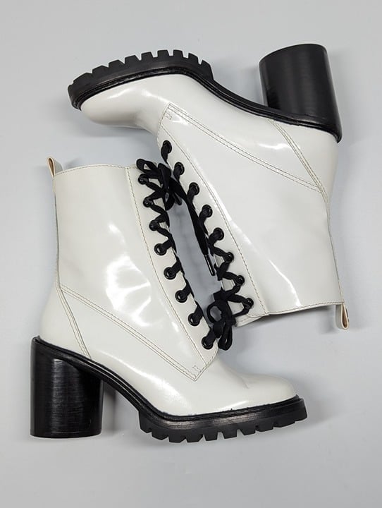 Marc Jacobs Women's Ryder White Leather High-Heel Booties Size 38 EU (MSRP $495)