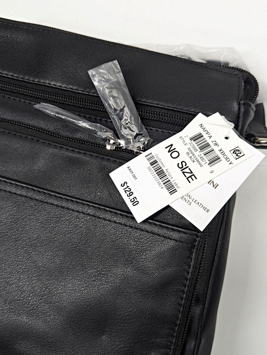 Giani Bernini Women's Black Nappa Leather Front Zip Crossbody (MSRP $130)