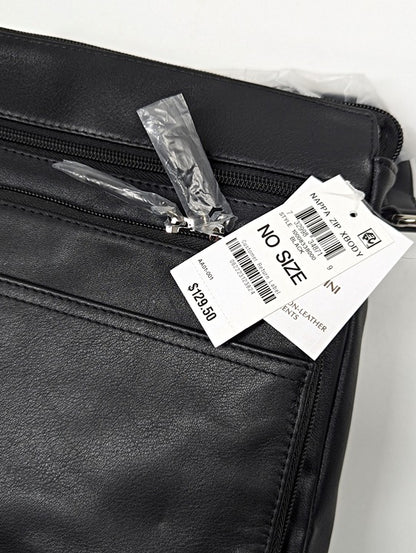 Giani Bernini Women's Black Nappa Leather Front Zip Crossbody (MSRP $130)