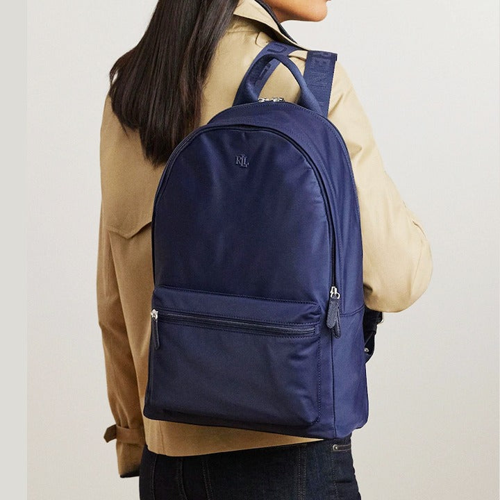 Lauren Ralph Lauren Nylon Medium Stevie Backpack Refined Navy (MSRP $275)