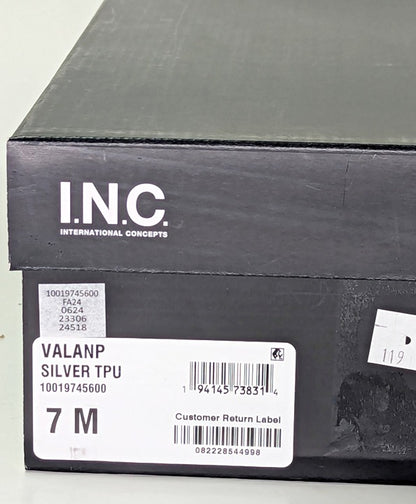 I.N.C. International Concepts Valan Silver Triple Straps Flats Size 7 MSRP $80