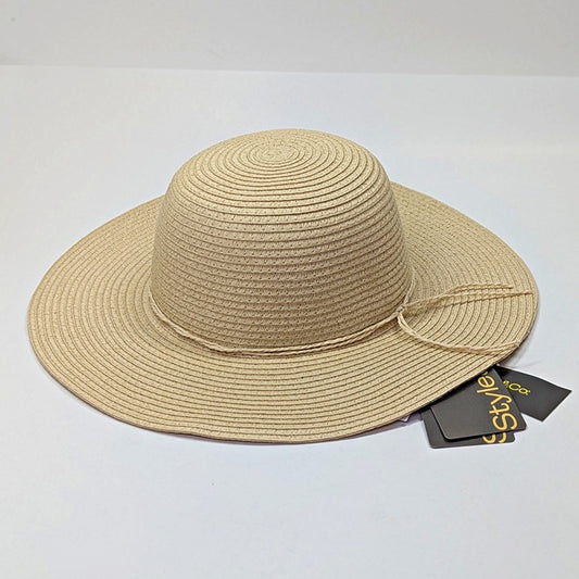 Style & Co Women's Packable Paper Floppy Hat Natural O/S (MSRP $39)