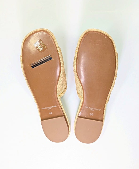 Clergerie Women's Ineni Woven Slide Sandals in Paille Naturel Size 9.5 MSRP $375