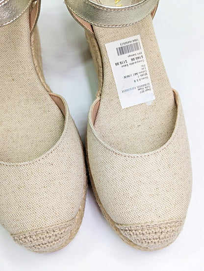 Cole Haan Cloudfeel Women's Espadrille Wedge Heels Linen Size 8.5 (MSRP $160)