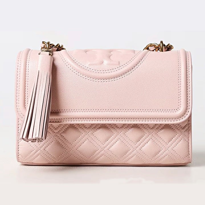 Tory Burch Fleming Soft Grain Leather Convertible Shoulder Bag Blush (MSRP $528)