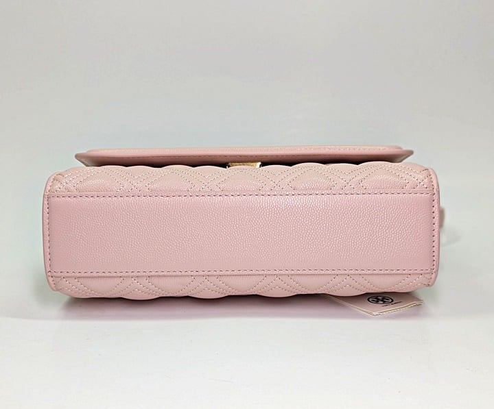 Tory Burch Fleming Soft Grain Leather Convertible Shoulder Bag Blush (MSRP $528)