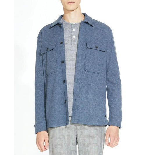 Civil Society Durbin Men's Relaxed Knit Shirt Jacket Blue Size M (MSRP $119)