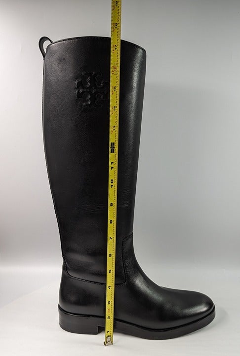 Tory Burch Women's The Riding Boot Milano Mezzo Calf Black Size 6 (MSRP $648)