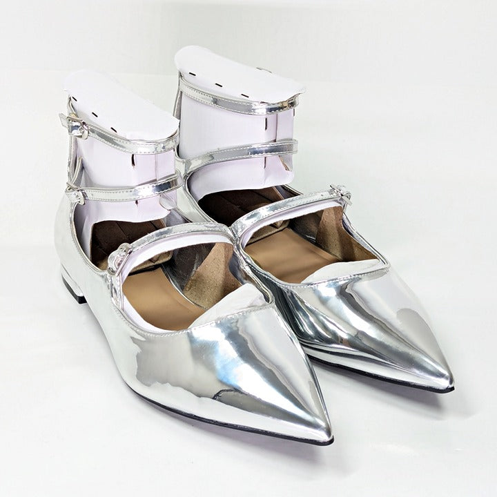 I.N.C. International Concepts Valan Silver Triple Straps Flats Size 9.5 MSRP $80
