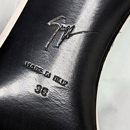 Giuseppe Zanotti Intrigo 90mm Crocodile Beige Mule Sandals Size 38 (MSRP $795)