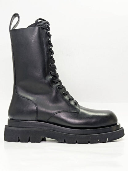 Bottega Veneta Men's Lug Sole Combat Boots in Black Leather Size 41 (MSRP $1450)