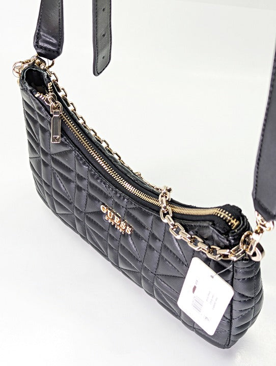 Guess Assia Women's Convertible Top Zip Shoulder Bag in Black (MSRP $108)